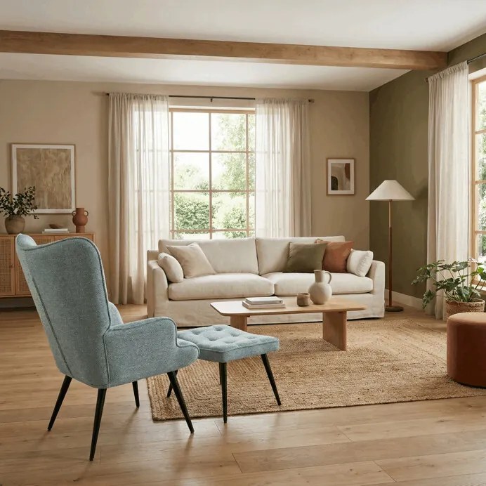 Relaxációs fotel, kék, bársony kárpit, AK-303 BLUE2