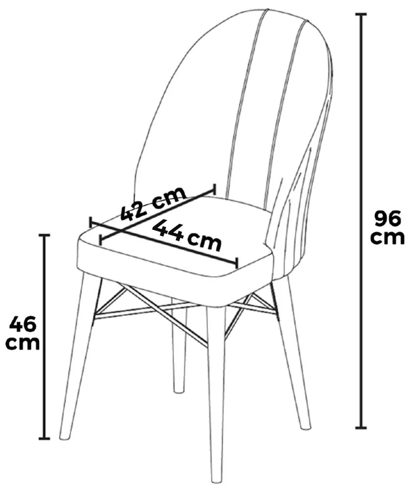 Ritim Cream and White étkezőszék szett, 4 db, 4 db