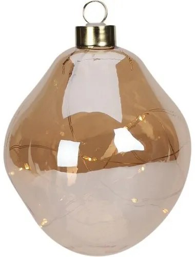 Organic ball karácsonyi LED dísz arany, 10 cm