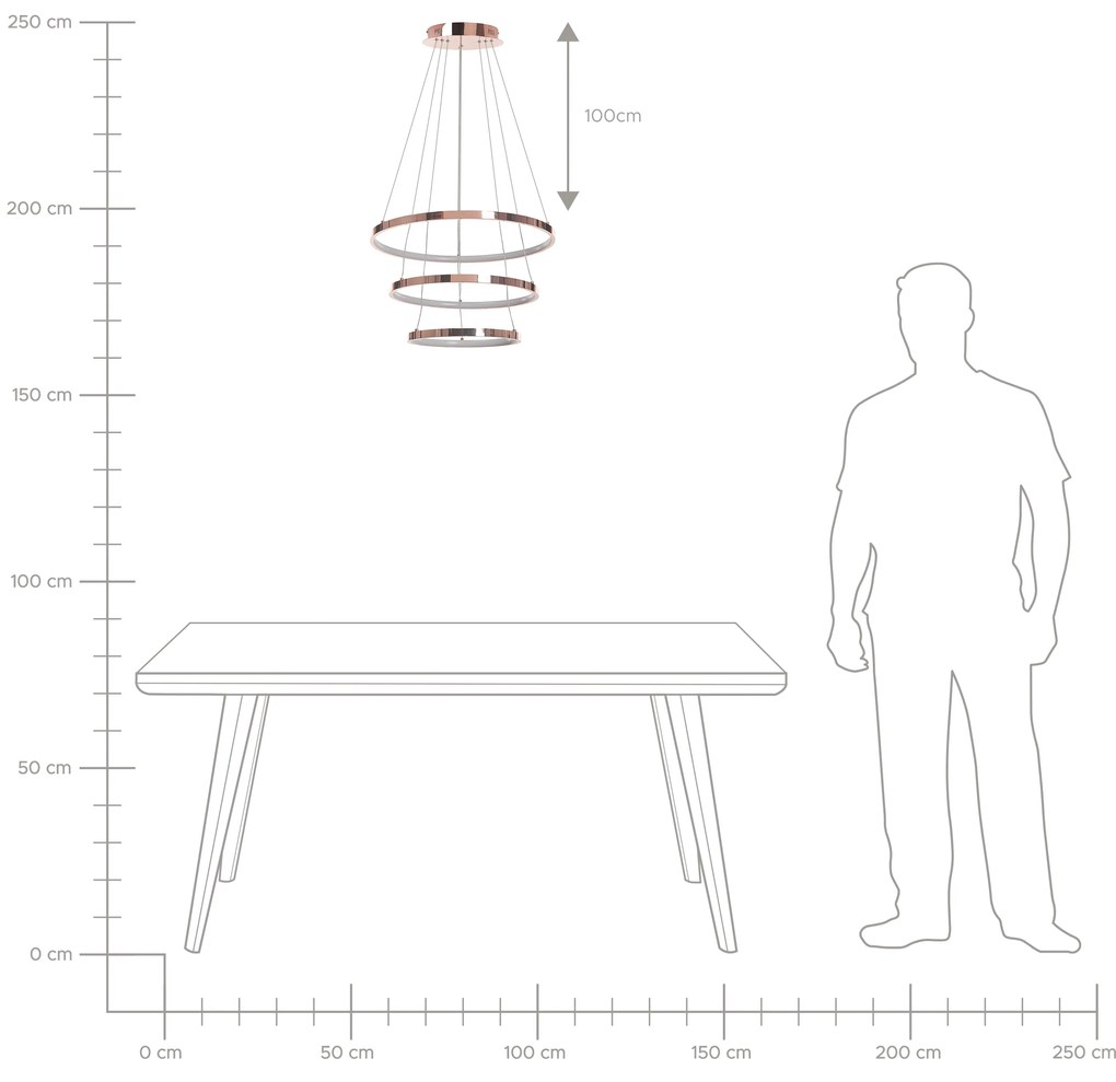 Rosegold fém LED függőlámpa ATREK Beliani