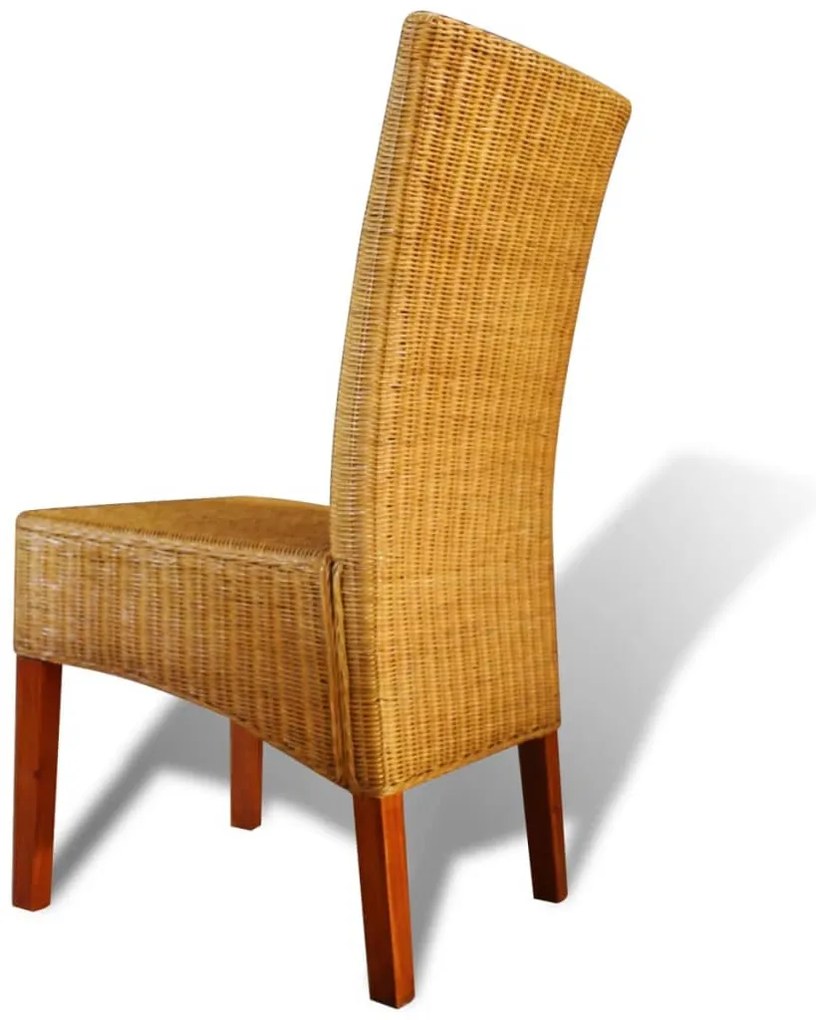 2 db barna természetes rattan étkezőszék