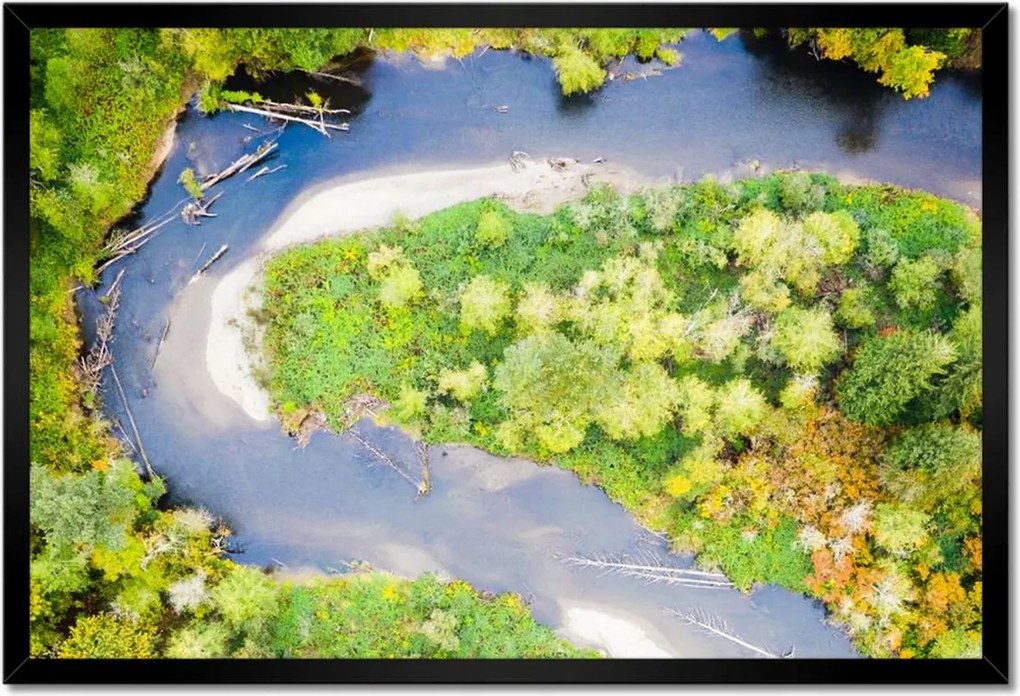 Poszter keretben 60x40 Görbe út Erdő Ősz
