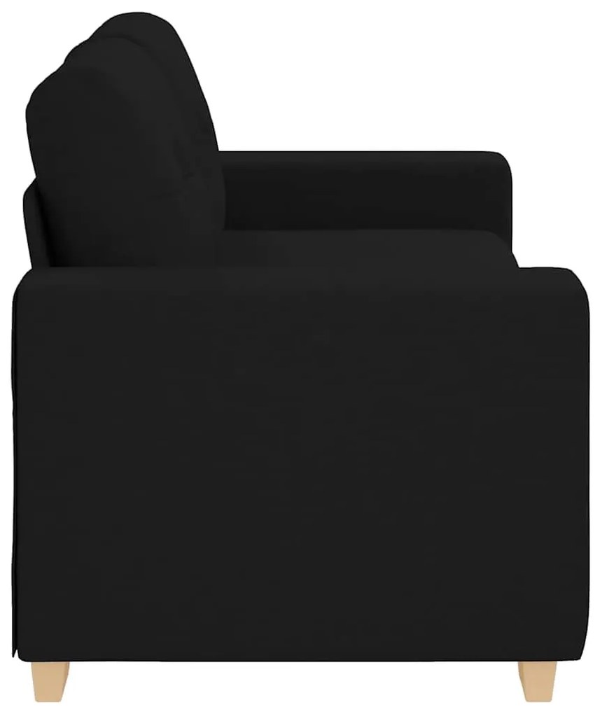 fekete szövet loveseat kanapé 140 cm