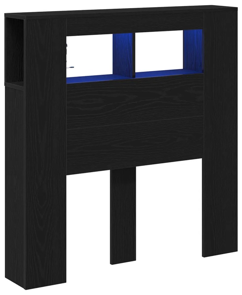 Tároló Fejhajtó LED Világítással Fekete Tölgy 100x18,5x103,5 cm
