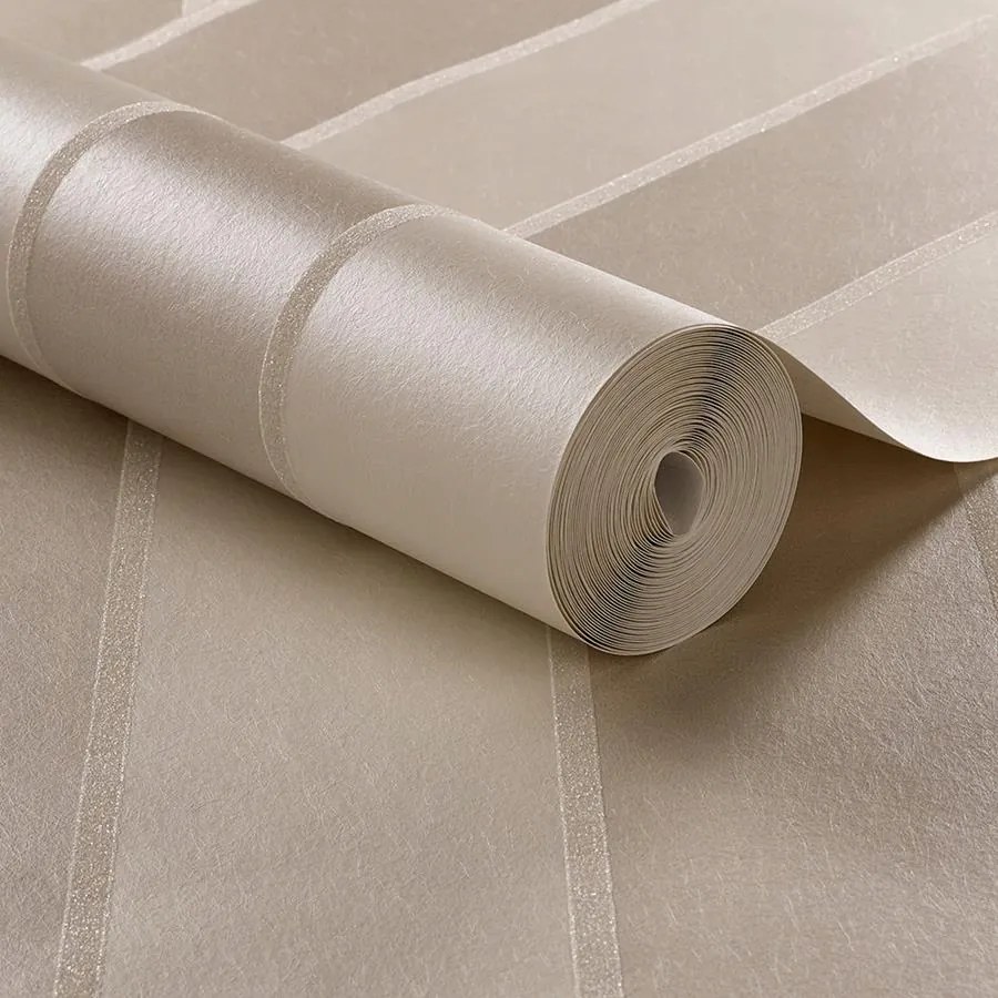 Exkluzív gyöngyházfényű csíkos tapéta kvarc szemcsékkel