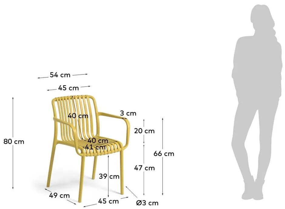 Isabellini mustársárga kerti szék - Kave Home