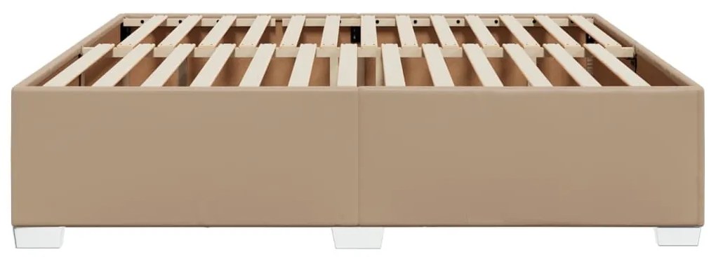 cappuccino színű műbőr ágykeret 200x200 cm