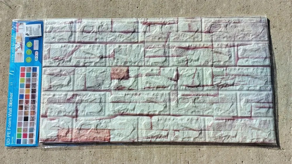 10 Darab Öntapadós 3d Tégla Hatású Dekor Falmatrica, Tapéta Homokkő Márvány Mintával 70x77x0,6 Cm
