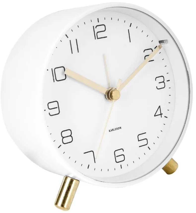 Lofty fehér ébresztőóra, ø 11 cm - Karlsson