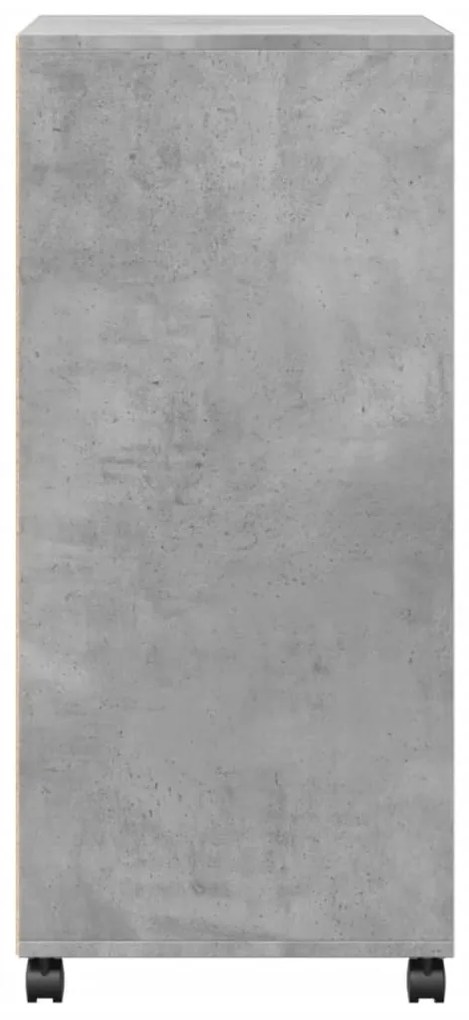 betonszürke szerelt fa kerekes szekrény 55 x 40 x 91 cm