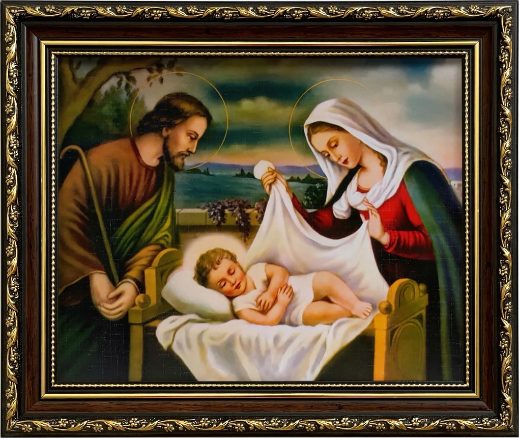 Vászonkép 26x31 Szent Család Jézus Díszített Keret
