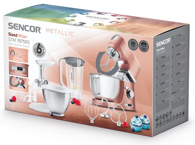 Sencor STM 7875RS konyhai robotgép, világosrózsaszín