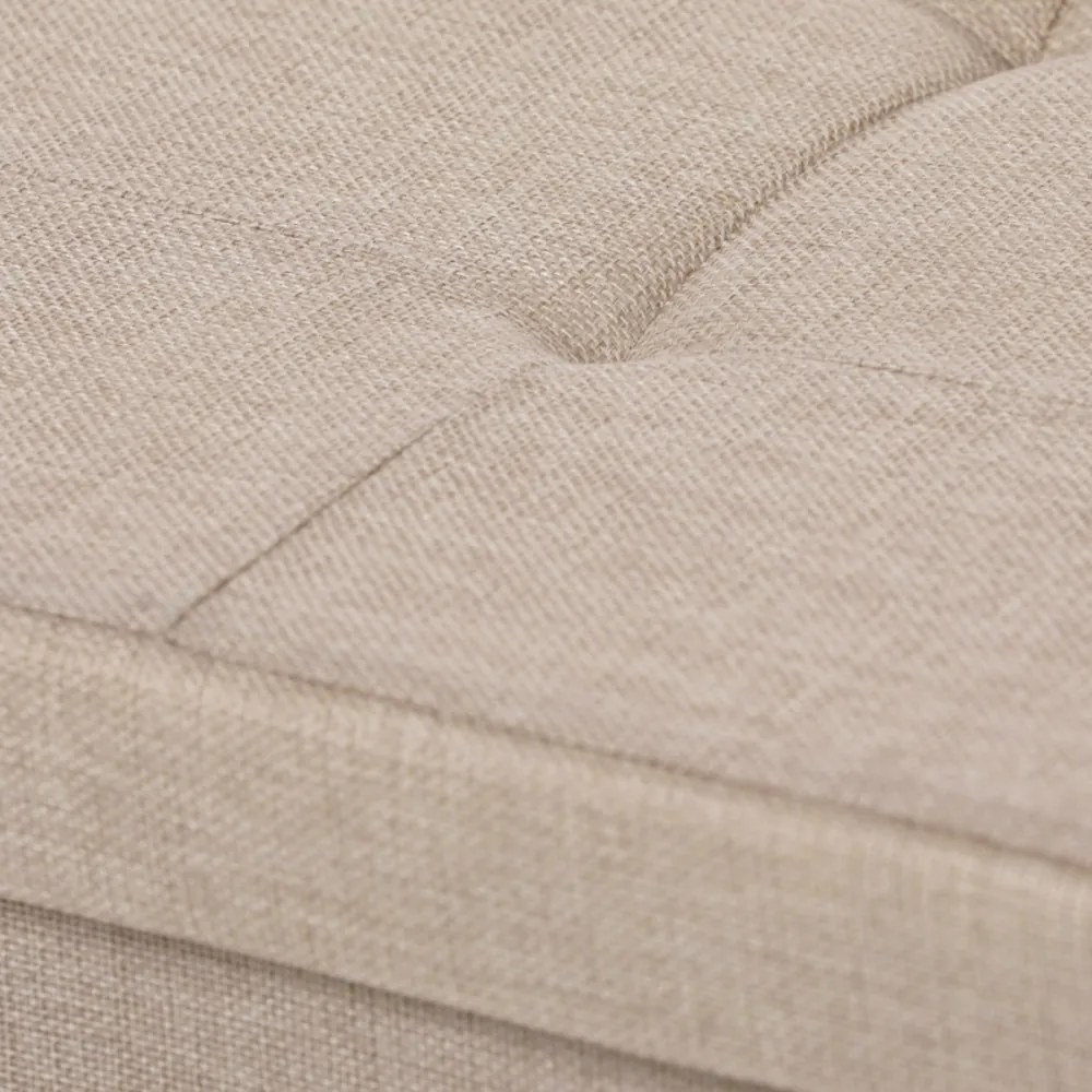 Taburet Cu Depozitare Material Textil Crem. Dimensiune: 76 x 37 x 37 cm. TAB-462