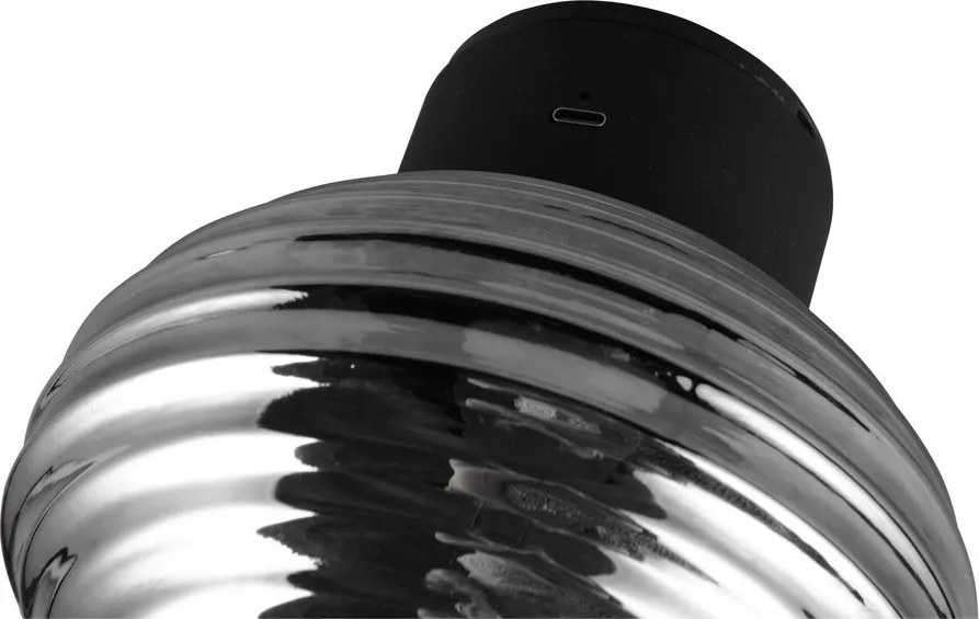 Sötétszürke USB üveg LED fali lámpa ø 15,5 cm Earl – Reality