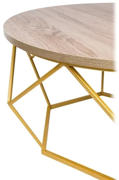 Kávéasztal DIAMOND 40x70 cm arany/barna