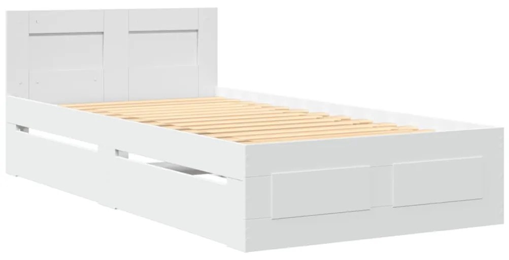 fehér ágykeret fejtámlával matrac nélkül 90x200 cm