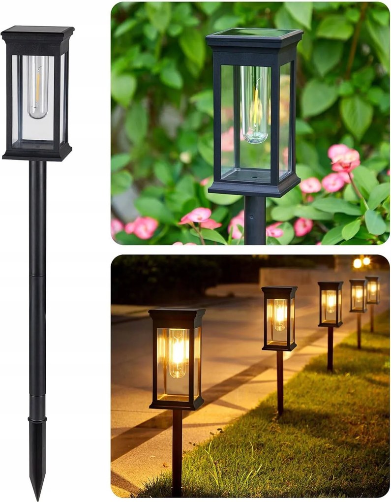 2db-os szett Napelemes LED-es beszúrós kerti lámpa izzó Filament