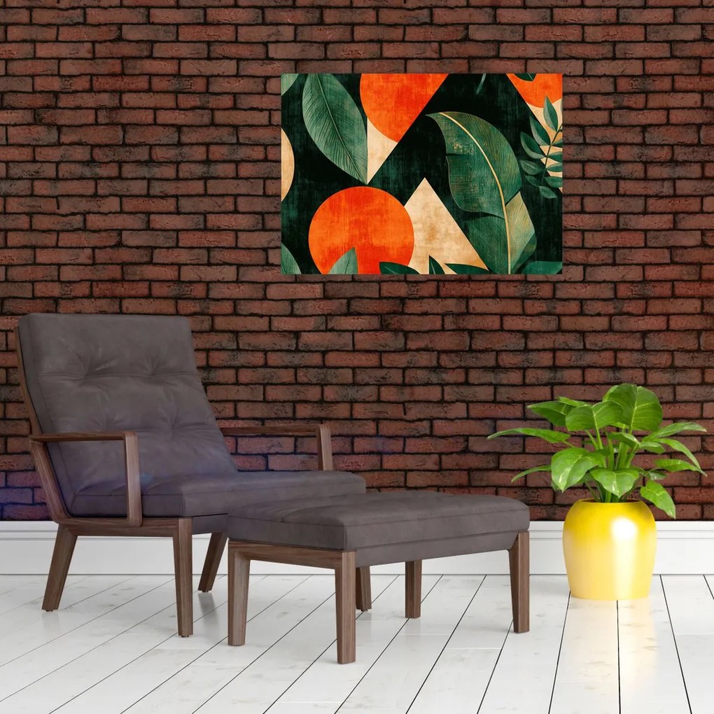 Üveg kép - Geometrikus természeti minták II. (70x50 cm)