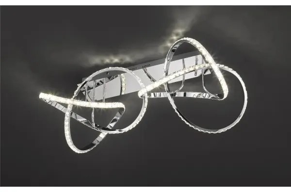 ABRO dimmelhető LED mennyezeti lámpa, 49W/230V, fényes króm