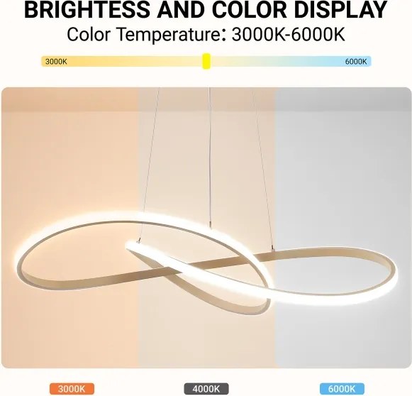 Brilagi - LED, dimmelhető kábelen függesztett csillár INFINITY LED/80W/230V 80x80 cm bézs + távirányító