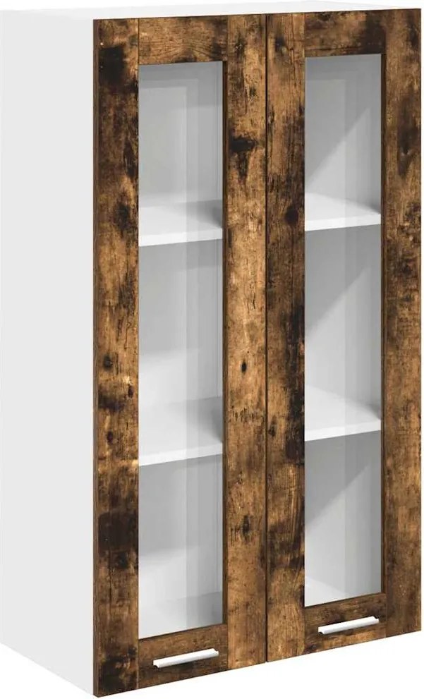 vidaXL Függő szekrény tárolóval Füstölt tölgy 60 x 31 x 100 cm Faanyag
