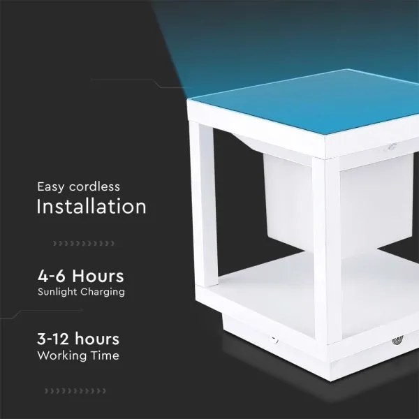 LED Napelemes lámpa érzékelővel LED/2W/5,5V 3000K IP65 2600 mAh fehér