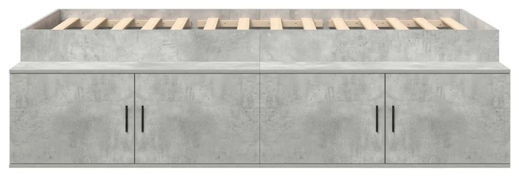 Ágykeret tárolóval tárolóval Beton szürke 75 x 190 cm Faanyag