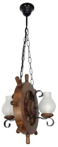 Brilagi - Csillár láncon TIMONA 2xE14/40W/230V bükkfa/dió