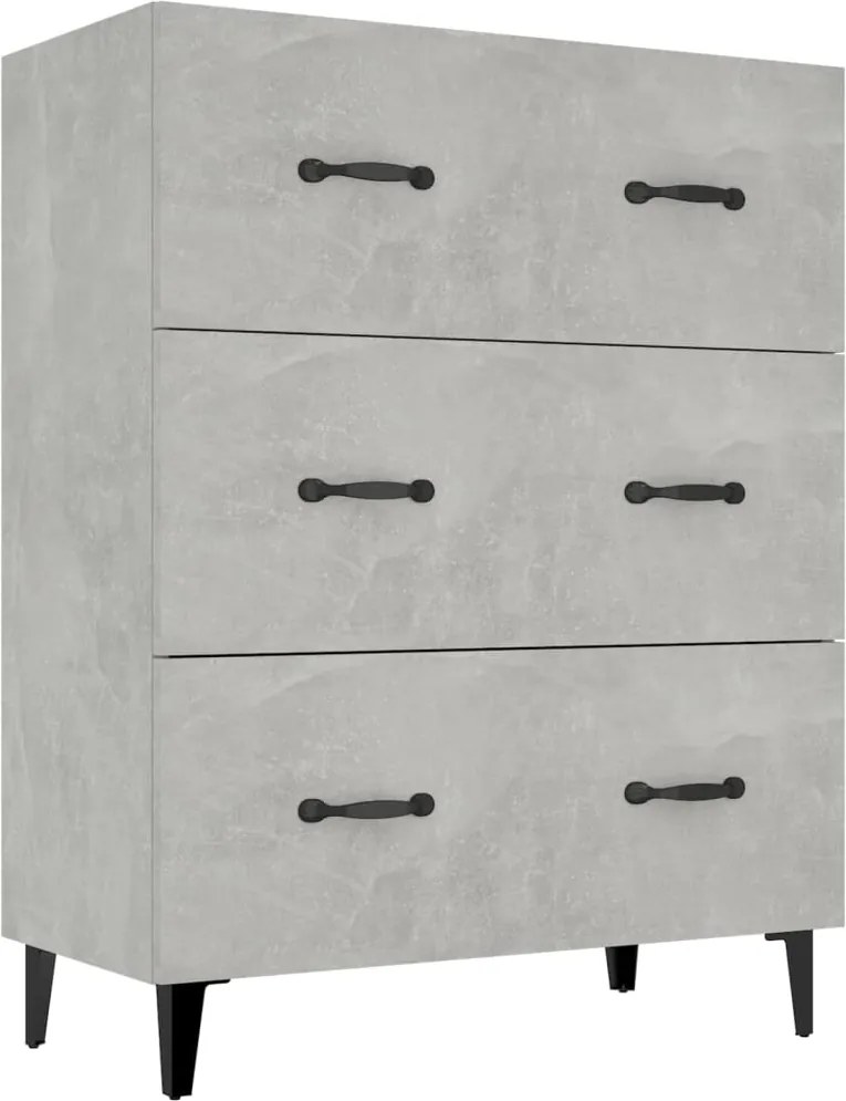 vidaXL betonszürke szerelt fa tálalószekrény 69,5 x 34 x 90 cm