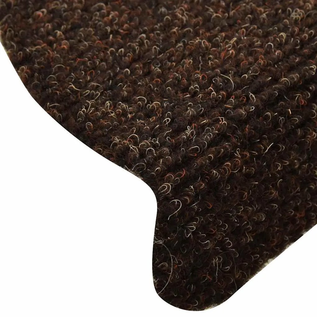 öntapadós lépcsőszőnyegek 30 db 65 x 21 x 4 cm barna félkör alakú nagy