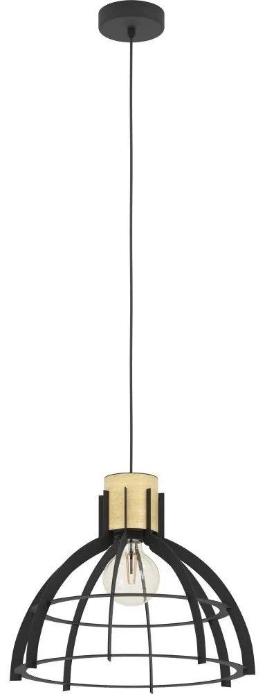 Eglo 43769 - Csillár zsinóron STILLINGTON 1xE27/40W/230V fekete