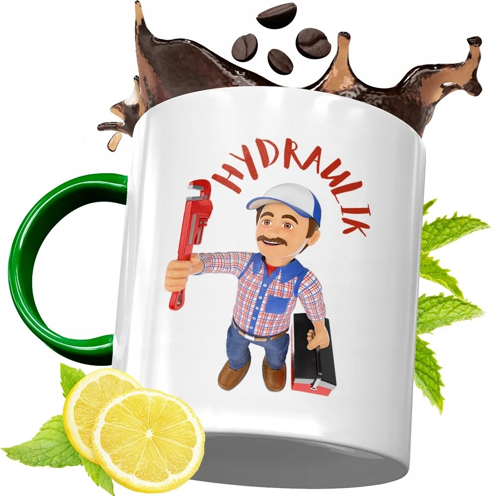 Zöld Bögre Vízvezeték Szerelőnek Születésnapi Ajándék Nyomtatott Fényképpel