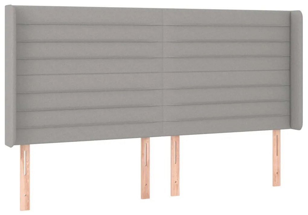 világosszürke szövet LED-es fejtámla 163x16x118/128 cm