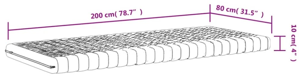 2 db fehér 7 zónás 20 ILD keménységű habmatrac 80 x 200 cm