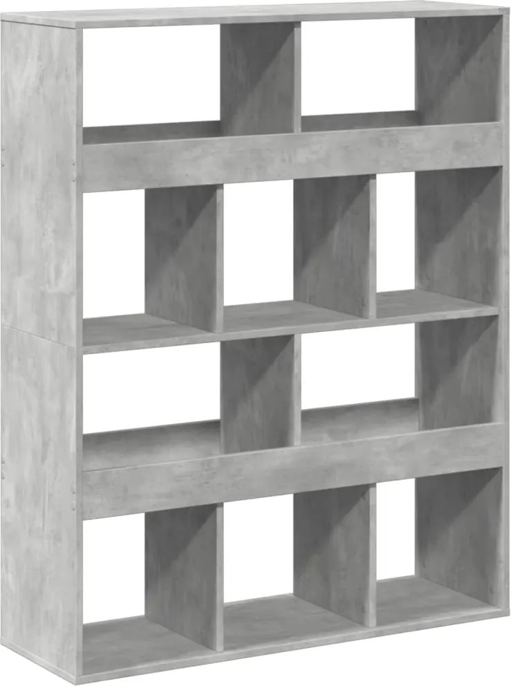 vidaXL betonszürke szerelt fa könyvespolc 100 x 33 x 125,5 cm