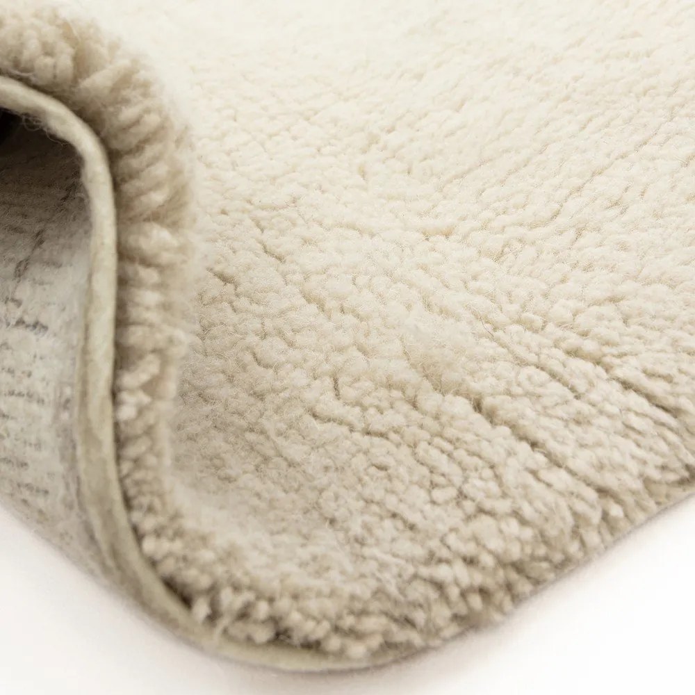 Krémszínű mosható-kézi szövésű gyapjú szőnyeg 120x170 cm Azera Crosshatch – Asiatic Carpets