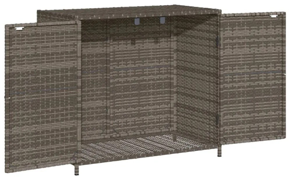 szürke polyrattan kerti tárolószekrény 83x45x76 cm