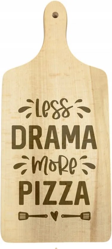 Vágódeszka Fa Dekoráció Ajándék Less Drama more Pizza