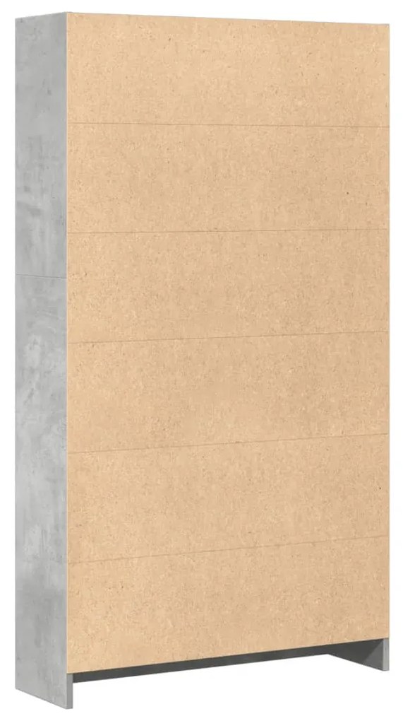 betonszürke szerelt fa könyvespolc 80 x 24 x 143 cm