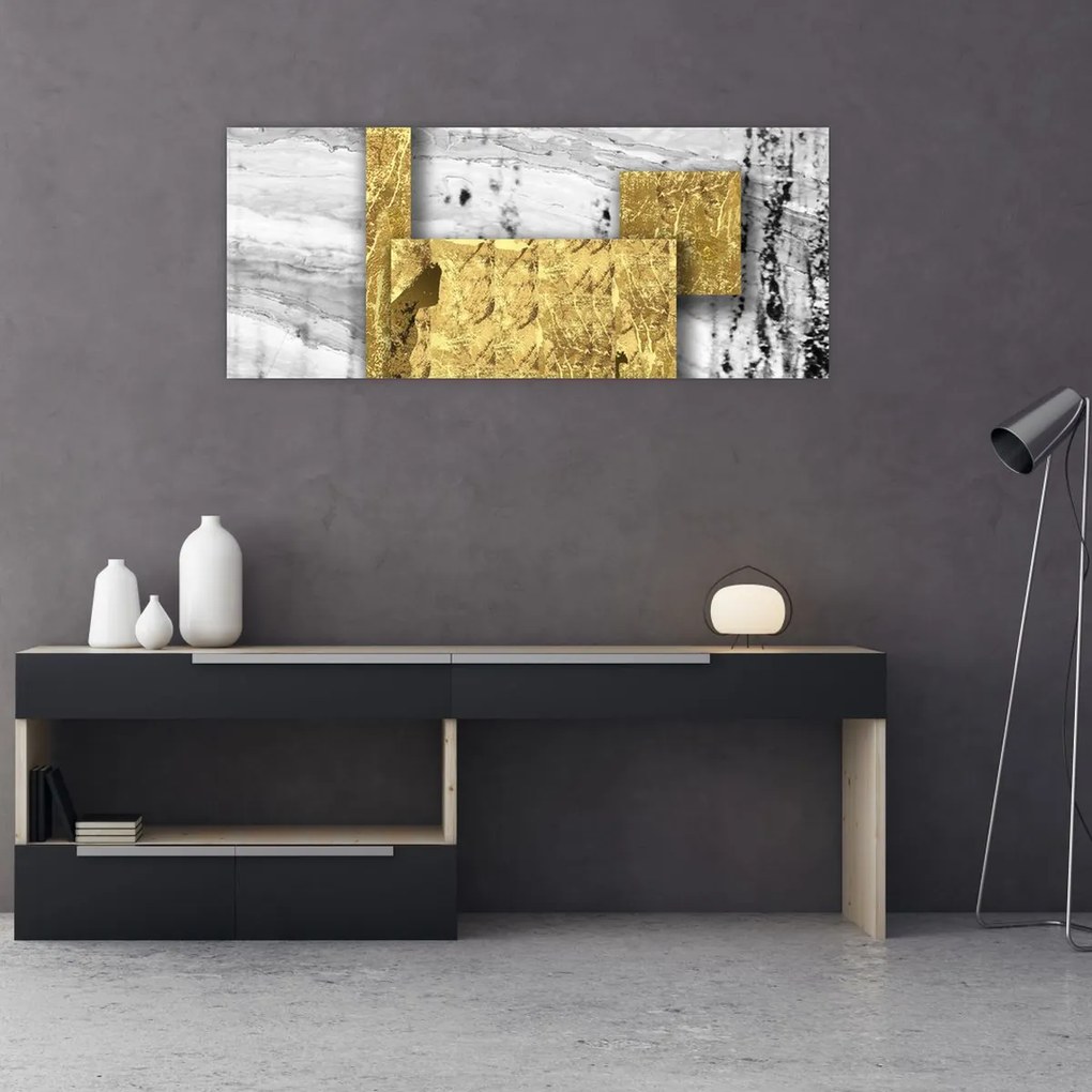 Kép - Arany négyzetek N⁰1 (120x50 cm)
