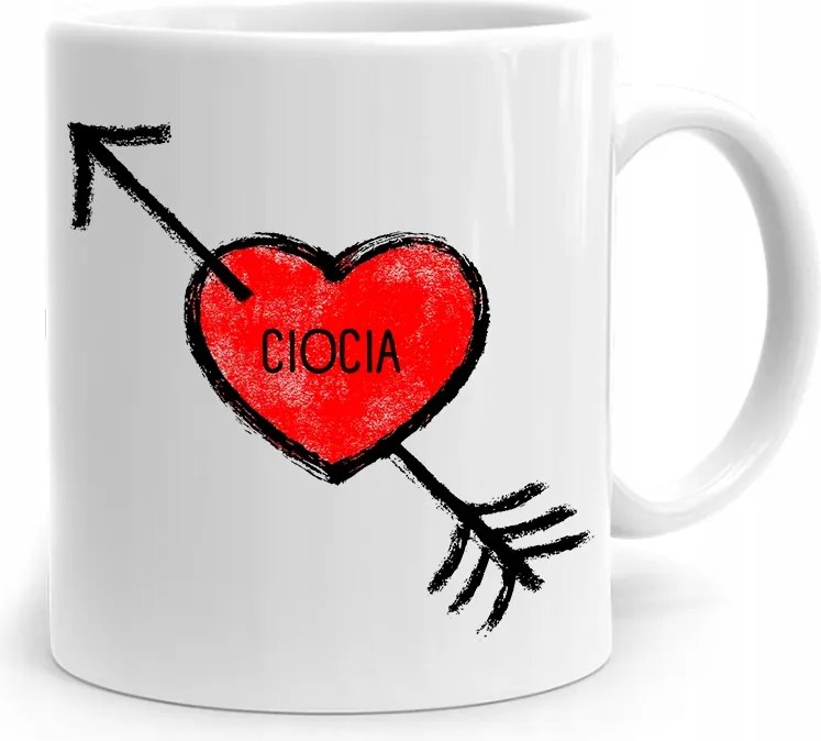 Bögre Ajándék Nagynéni Szívecske nyomott mintával