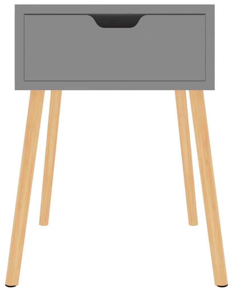 2 db szürke szerelt fa éjjeliszekrény 40 x 40 x 56 cm
