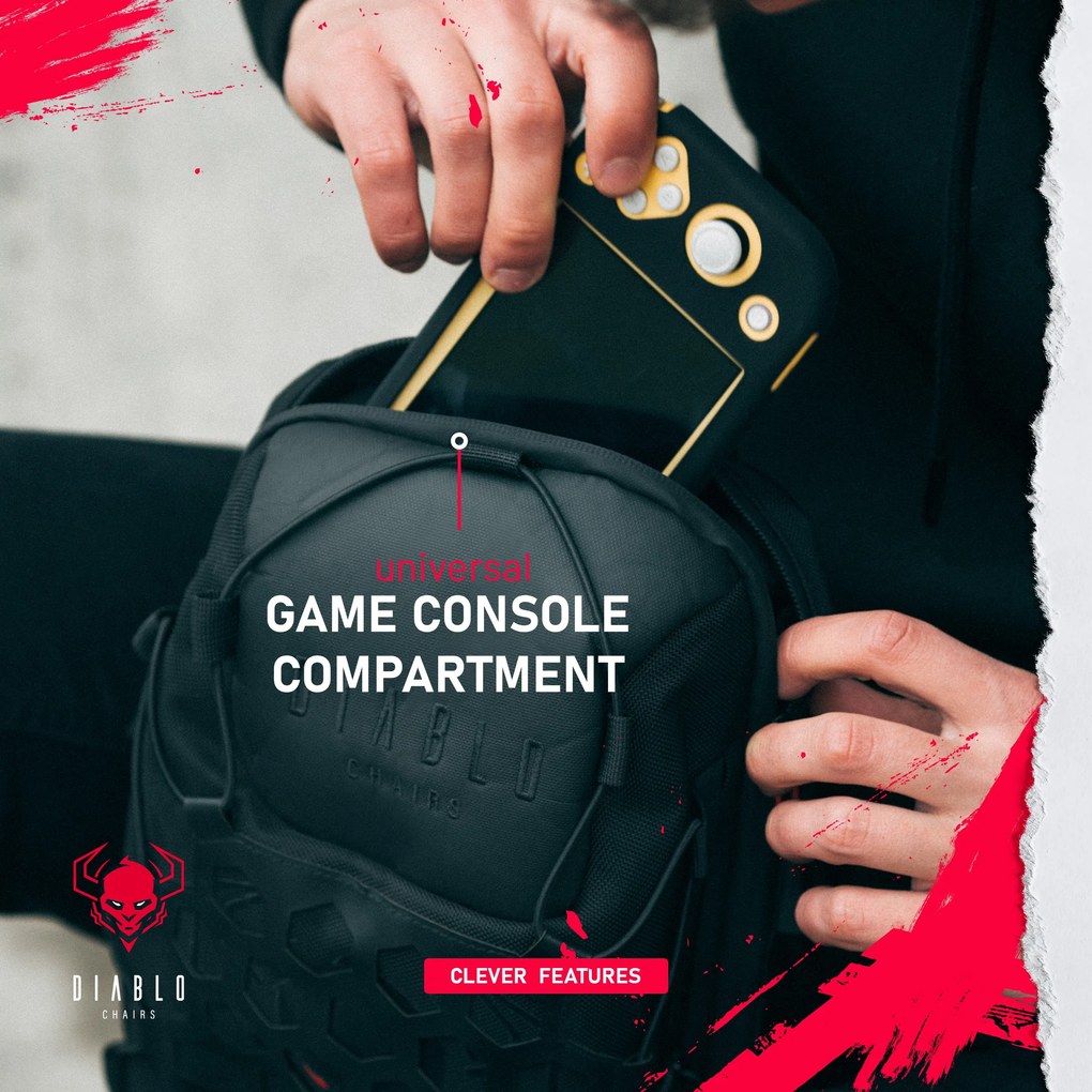Fekete, mintás sling bag hátizsák