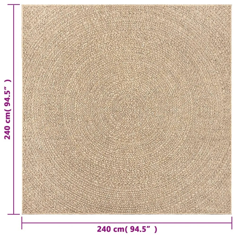 ZIZUR juta hatású beltéri és kültéri szőnyeg 240x240 cm