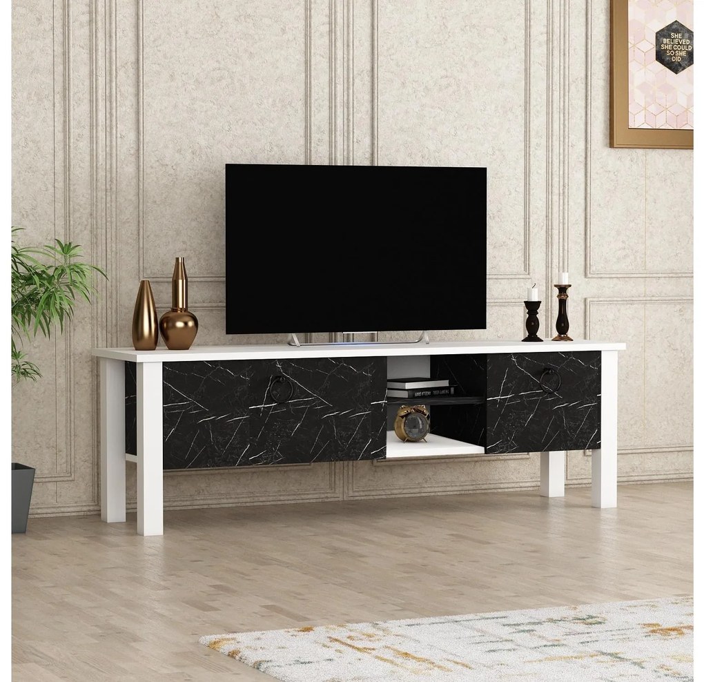 TV asztal/szekrény Tuteku 2 (fehér + fekete) . 1095362