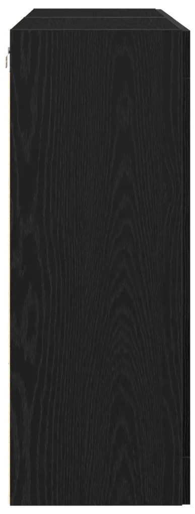 Fali Szekrények 2 db Fekete Tölgy 69,5x34x90 cm Gyártott Fa