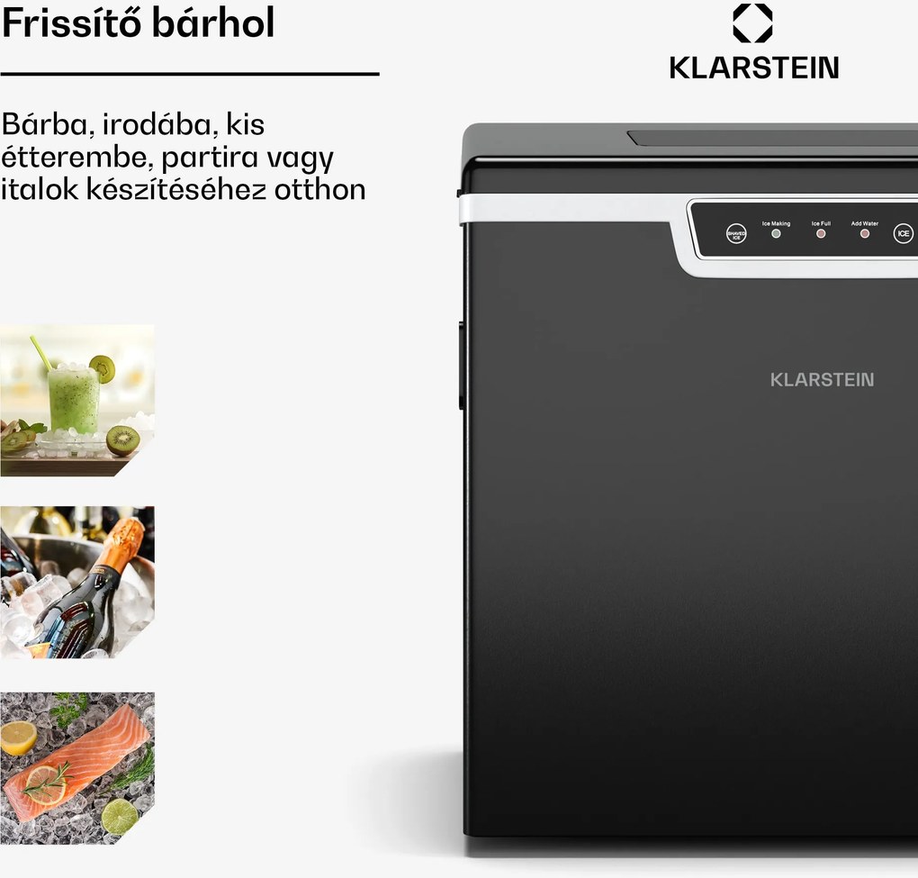 Klarstein Icefestival Bullet ipari jégkocka készítő, 400W, 3 liter, 20kg/24ó