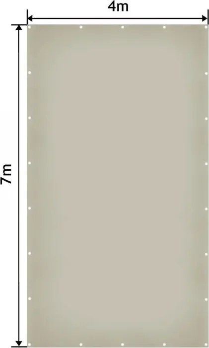 JAGO Takaróponyva 650 g/m² alumínium szem 4 x 7 m szürke