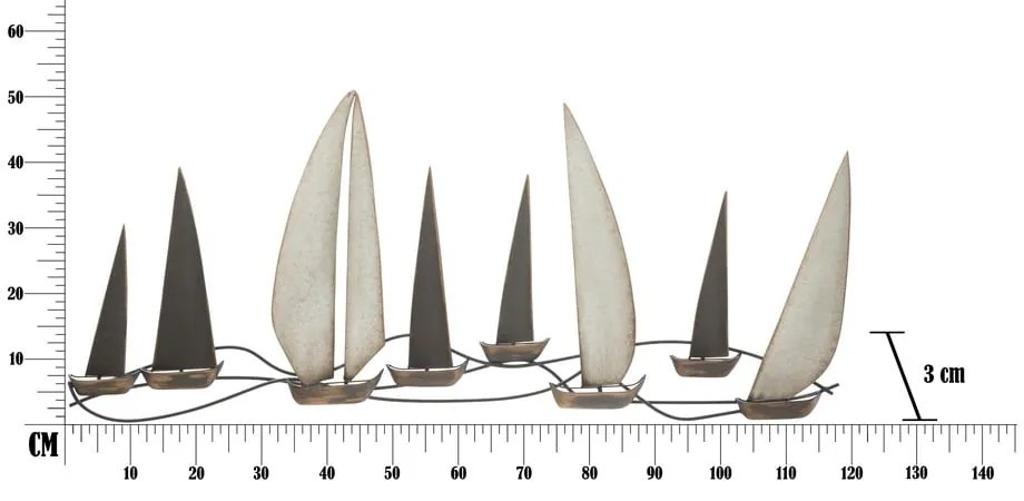 Fém fali dekoráció 119x51 cm Regata – Mauro Ferretti