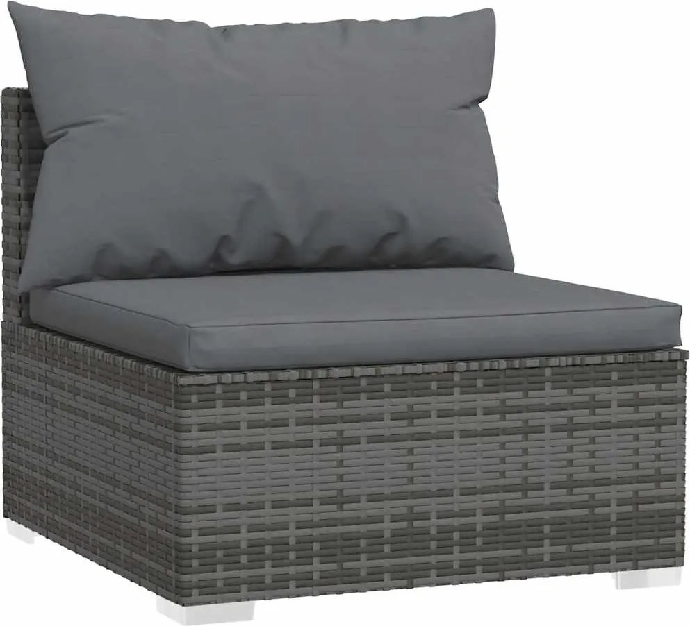 5 részes szürke polyrattan kerti ülőgarnitúra párnákkal